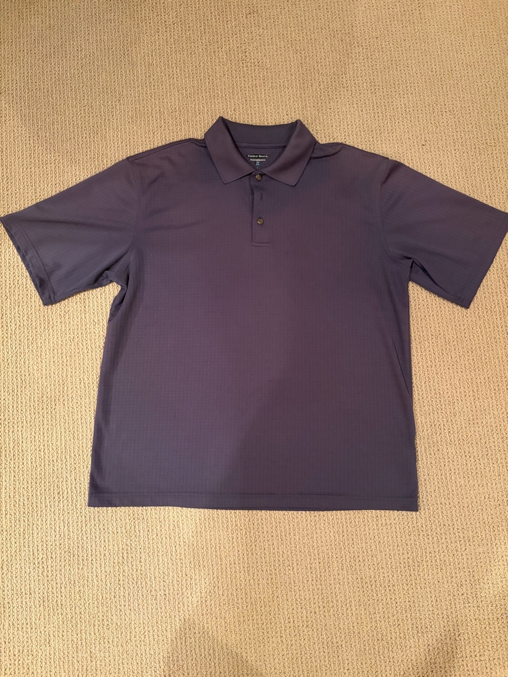Pebble Beach Performance Men's Navy Short-Sleeve Golf Polo Shirt Size Large